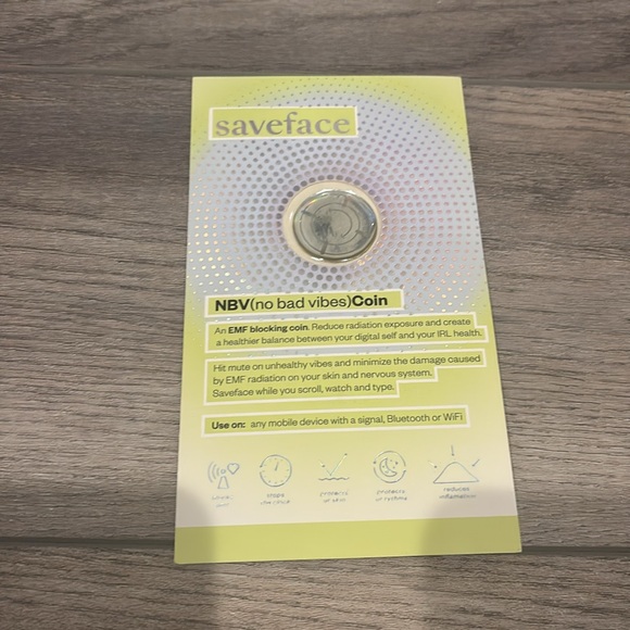 NIB Saveface NBV (no bad vibes) Coin - Anti-Radiation Decal - Picture 2 of 3